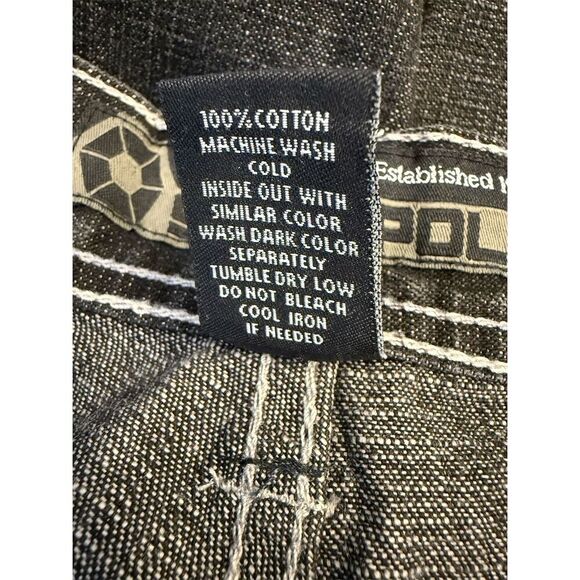 Southpole Y2K Baggy Wide Leg Jeans Men's Size 36 Black Denim - Picture 6 of 6